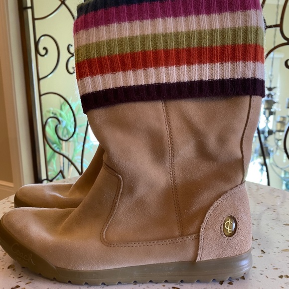 Size 6.5 Coach Tatum Beige Suede Boots